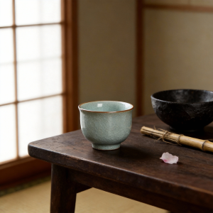 青磁 茶碗（金縁）